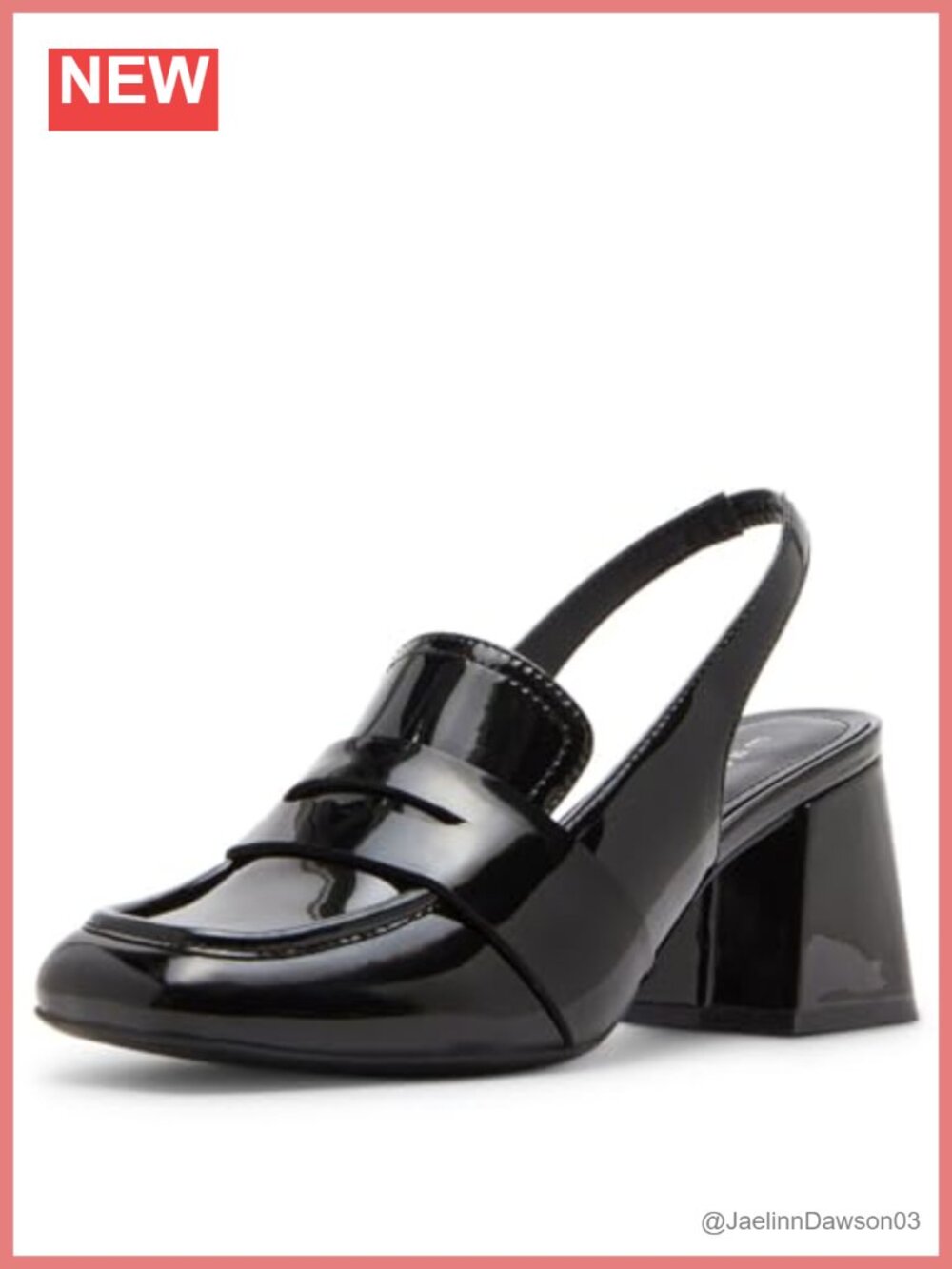 Madden Girl Heeled Pump with Penny Keeper Detail, Block Heel Square Toe,